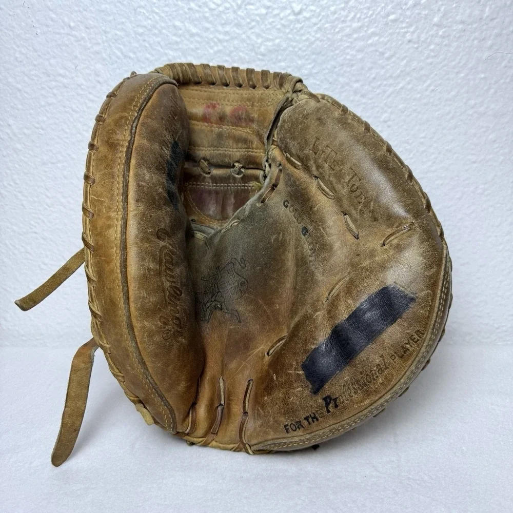 Vintage Rawlings Gold Glove Catchers Mitt HOH Lite Toe Left Hand 210 LTF‎ USA